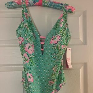 Lilly Pulitzer Jaspen One Piece Surf Blue Oh Diamond Girl